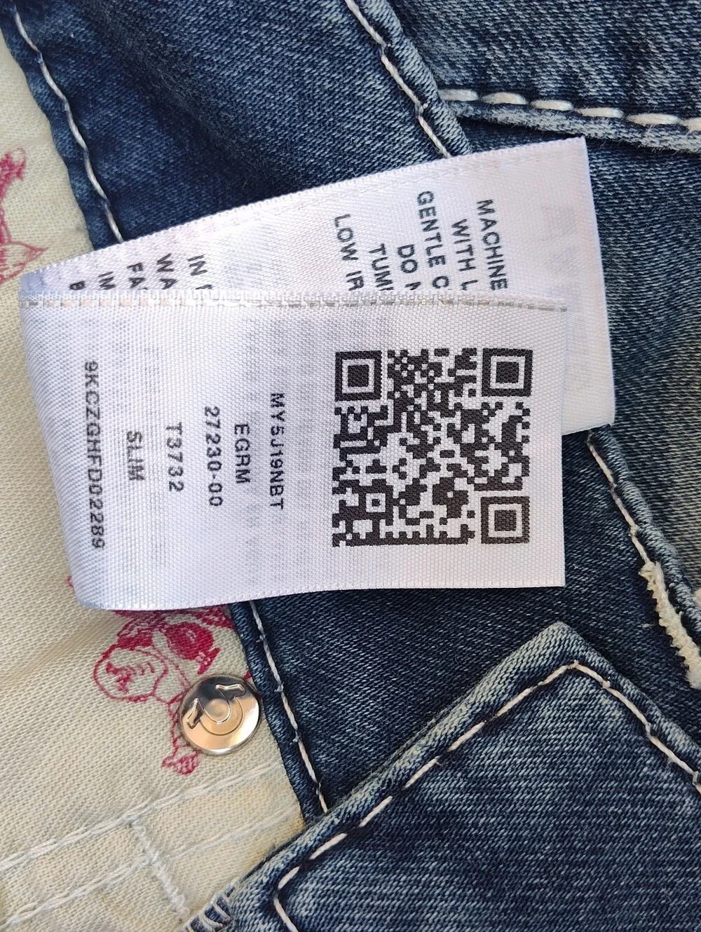 VINTAGE True Religion Slim Jeans Men Sz 29 White Stitched Denim Jeans Y2K